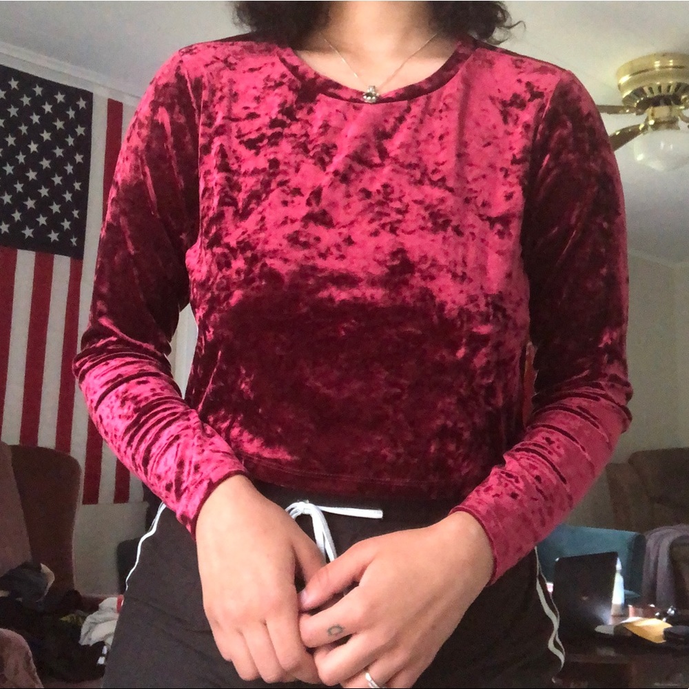 Forever 21 Crushed Velvet Crop Top